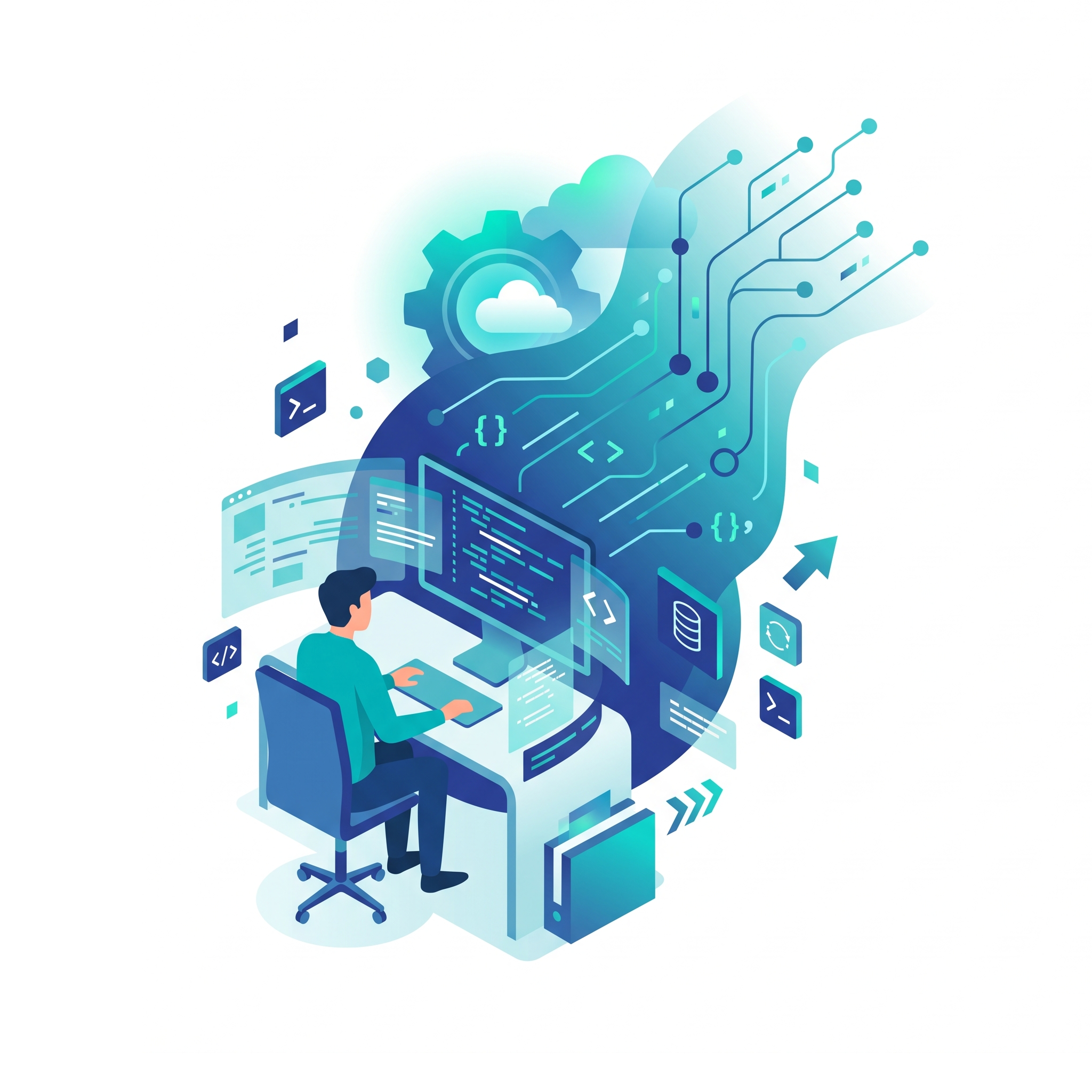 Software engineer working